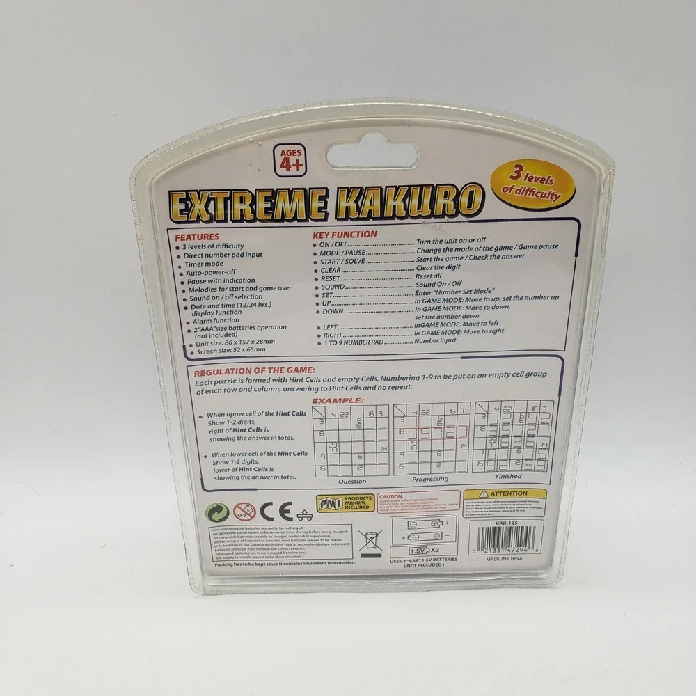 Extreme Kakuro Electronic Hand Held Game Puzzle Game Brand‎ New Factory Sealed
